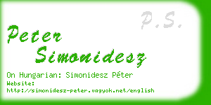 peter simonidesz business card